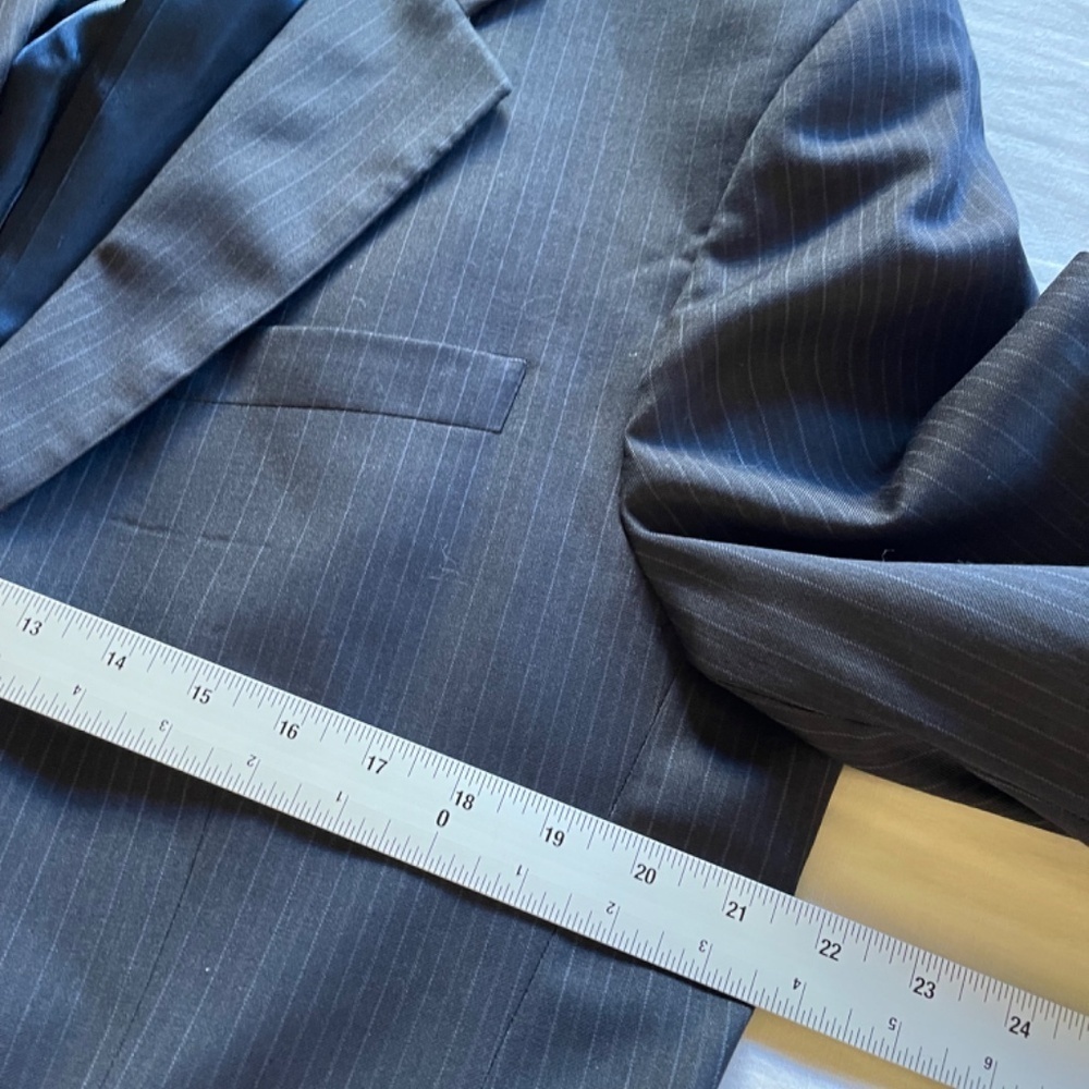 Men's Pinstripe Blazer navy blie - Picture 3 of 11